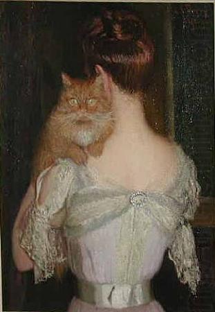 Lilla Cabot Perry Woman with Cat china oil painting image